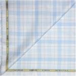 SIYARAM'S SUPERFINE BAMBOO GIZA WITH ANTI BACTERIA ( ANTI-CORONA ) SKY BLUE COLOUR CHECKERED UNSTITCHED SHIRT FABRIC - 1.6 METRES / VV6268