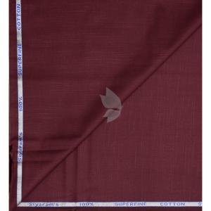 Siyaram's 100% Superfine Cotton Maroon colour with Solid Pattern Unstitched Shirt Fabric of 1.6 Mts / VV2357A
