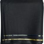 SIYARAM'S POLY BLEND BLACK COLOURED PLAIN UNSTITCHED TROUSER FABRIC - 1.3 METRES / VV6502