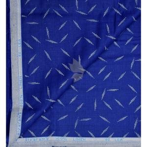 Siyaram's 100% Pure Linen 60 Lea Printed Royal Blue colour Unstitched Shirt Fabric of 1.60 mts / VV2366P