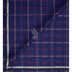 Siyaram's Bamboo Blended with Anti Bacterial benefits Jacquard pattern Dark Blue Colour Unstitched Shirt Fabric of 1.6 Mts / VV2371B