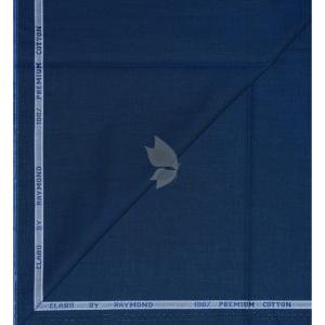 Raymond 100% Egyptian Giza Cotton (Premium Cotton) Steel Blue (Dark Blue) colour Plain Pattern Unstitched Shirt Fabric of 1.60 meters / VV2383Y