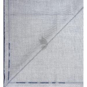Raymond 100% Egyptian Giza Cotton (Premium Cotton) Blue colour Plain Pattern Unstitched Shirt Fabric of 1.60 meters / VV2383X