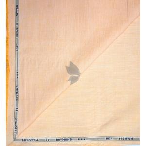 Raymond 100% Egyptian Giza Cotton (Premium Cotton) Apricot (Orange) colour Plain Pattern Unstitched Shirt Fabric of 1.60 meters / VV2383J