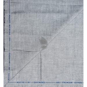 Raymond 100% Egyptian Giza Cotton (Premium Cotton) Grey colour Plain Pattern Unstitched Shirt Fabric of 1.60 meters / VV2383D