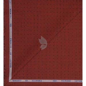 Raymond 100% Egyptian Giza Cotton Maroon (Rust) colour Jacquard Pattern Unstitched Shirt Fabric of 1.60 meters / VV2385B