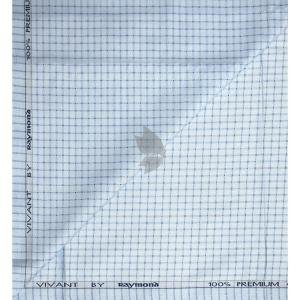 Raymond 100% Egyptian Giza Cotton (Premium Cotton) Light Blue (Pale Blue) Checkered Pattern Unstitched Shirt Fabric of 1.60 meters / VV2387L