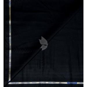 J.Hampstead Moretti Premium Egyptian Collection with 100% Giza Cotton Black colour Plain Pattern Unstitched Shirt Fabric of 1.6 mts - Made In Italy / VV2454