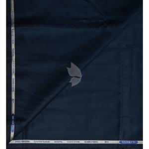 J.Hampstead Moretti Premium Egyptian Collection with 100% Giza Cotton Navy Blue colour Plain Pattern Unstitched Shirt Fabric of 1.6 mts - Made In Italy / VV2457