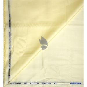 J.Hampstead Moretti Premium Egyptian Collection with 100% Giza Cotton Gold (Amber) colour Plain Pattern Unstitched Shirt Fabric of 1.6 mts - Made In Italy / VV2450