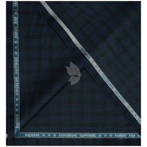 Raymond Australian Merino Wool blended Checkered pattern and Fabric for all  Seasons Wear Green Colour Unstitched Suit Fabric of 3 Mts / VV2467