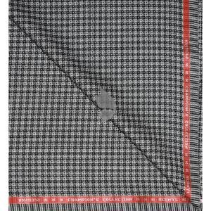 Raymond 45% Australian Merino Wool blended Champion's Collection with Checkered Pattern and All Weather Sustainable Black Colour Unstitched Trouser Fabric of 1.25 Mts / VV2477