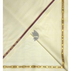 Raymond Super 70's Australian Merino Wool blended with 35% CATIONIC Checkered Pattern and Easy Care Lemon Yellow Colour Unstitched Suit Fabric of 3.25 Mts / VV2487