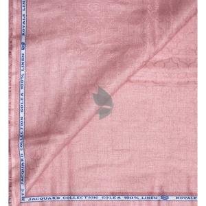 Siyaram's "Revista Collection" 100% Pure Royal Linen 60 Lea Jacquard Pink (Oldrose) colour Unstitched Shirt Fabric of 1.60 mts / VV2499