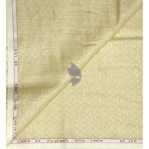 Siyaram's "Revista Collection" 100% Pure Royal Linen 60 Lea Jacquard Gold (Amber) colour Unstitched Shirt Fabric of 1.60 mts / VV2497