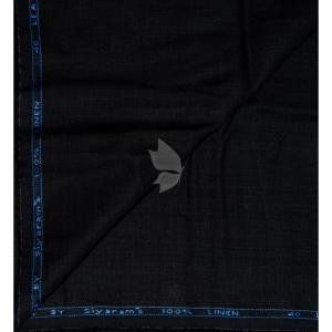Siyaram's 100% Pure Linen 40 Lea Plain Black Colour Unstitched Shirt Fabric - 1.60 Mts / VV2491