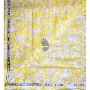 Siyaram's Royale Linen 100% Linen with 60 Lea count Digital Printed Yellow (Lemon) Colour Unstitched Shirt Fabric of 1.6 Meters / VV2366E