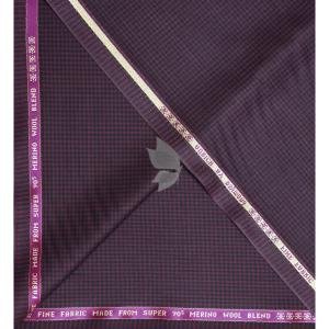 Raymond Super 90's Australian Merino Wool with Checkered Pattern Maroon (Snuff) colour Unstitched Suit Fabric of 3.5 Meters / VV2569
