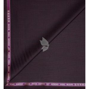 Raymond Super 90's Australian Merino Wool with Checkered Pattern Maroon (Snuff) colour Unstitched Trouser Fabric of 1.3 Meters / VV2568