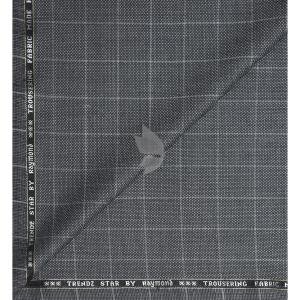 Raymond 45% Australian merino wool blended with Special Finish Checkered Pattern Grey colour Unstitched Trouser Fabric of 1.25 meters / VV2604