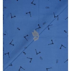 J.Hampstead 100% Pure Giza Cotton Printed pattern Blue (Azure) colour Unstitched Shirt Fabric of 1.6 meters / VV2392Z