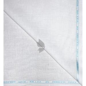 J.Hampstead Moretti Crafted From  "60 Lea" Pure Linen White colour Unstitched Shirt Fabric of 1.6 meters / VV2624