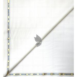 Raymond Caprio Collection made from Super 90's wool with 60% wool rich blend Beige colour Checkered pattern Unstitched Trouser fabric of 1.3 Mts / VV2671