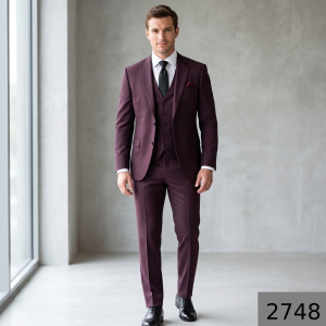 Raymond "Serenity" collection with 45% pure merino wool blended Rose wood color Checkered unstitched Suit fabric of 3.5 meters / VV2748