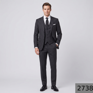 Raymond "Imperio" collection Super 90's merino wool Snuff color Vertical Striped unstitched Suit fabric of 3.5 meters / VV2738