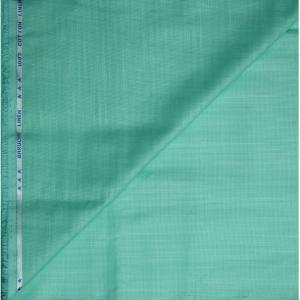 Weaves Empire 100% Linen Cotton with BATISTE Weaving Green Colour Plain Unstitched Shirt Fabric - 1.6 mts / VV1002