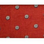 Siyaram's 100% Pure Linen 60 Lea Printed Red (RedOrange) Colour Unstitched Shirt Fabric - 1.60 Mts / VV1055