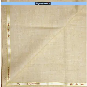 Siyaram's Viscose Blend Self Design Gold (Amber) Colour Unstitched Trouser Fabric - 1.20 Mts / VV1089