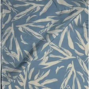 J.Hampstead Viscose Blended Crushable Light Blue (Pale Blue) Colour Printed Unstitched Shirt Fabric - 1.60 Meters / VV1100