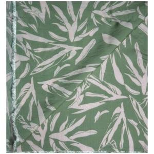 J.Hampstead Viscose Blended Crushable Green (Turquoise) Colour Printed Unstitched Shirt Fabric - 1.60 Meters / VV1107