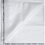 Weaves Empire 100% Linen Cotton White Unstiched Shirt Fabric - 1.6 Mts / VV1153