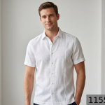 Weaves Empire 100% Linen Cotton White Unstiched Shirt Fabric - 1.6 Mts / VV1155