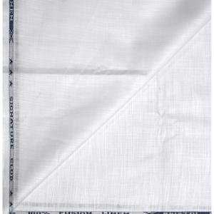 Weaves Empire 100% Linen Cotton White Unstiched Shirt Fabric - 1.6 Mts / VV1155