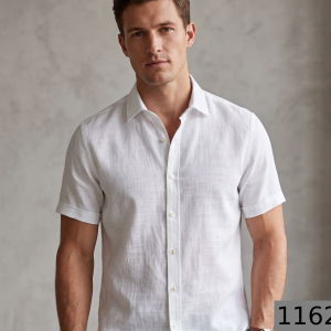 Weaves Empire 100% Linen Cotton White Unstiched Shirt Fabric - 1.6 Mts / VV1162