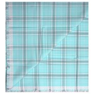 J. Hampstead Premium 100% Giza Cotton Blue Checkered Shirt Fabric 1.6 Mts / VV1186