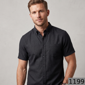 Raymond Cotton Blended Black Solid Unstitched Shirt Fabric - 1.6 Mts / VV1199