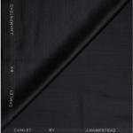 J.HAMPSTEAD JET BLACK TERRON RAYON BLENDED UNSTITCHED SUIT FABRIC - 3.75 MTS / VV153