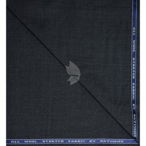 Raymond 100% Pure Wool (All Wool) Grey Color Solid with Stretch Unstitched Trouser Fabric - 1.25 Mts / VV2006