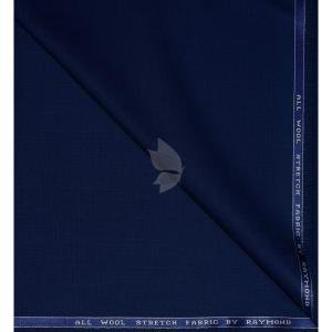 Raymond 100% Pure Wool (All Wool) Royal Blue Color Solid with Stretch Unstitched Trouser Fabric - 1.25 Mts / VV2019