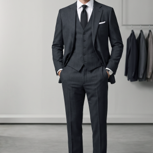 Raymond 100% Pure Wool (All Wool) Grey Color Solid Unstitched Suit Fabric - 3.5 Mts - The Vijayeshwara Product / VV2024