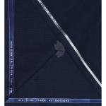 Raymond 100% Pure Wool (All Wool) Thick Navy Blue Color Self Checkered Unstitched Suit Fabric - 3.25 Mts / VV2038