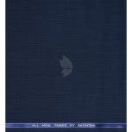 Raymond 100% Pure Wool (All Wool) Thick Navy Blue Color Self Checkered Unstitched Suit Fabric - 3.5 Mts / VV2039