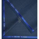 Raymond 100% Pure Wool (All Wool) Thick Blue Color Self Checkered Unstitched Suit Fabric - 3.5 Mts / VV2044