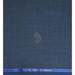 Raymond 100% Pure Wool (All Wool) Thick Blue Color Self Checkered Unstitched Suit Fabric - 3.5 Mts / VV2044