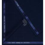 Raymond 100% Pure Wool (All Wool) Thick Navy Blue Color Checkered Unstitched Suit Fabric - 3.5 Mts / VV2048