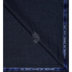Raymond 100% Pure Wool (All Wool) Thick Blue Color Checkered Unstitched Trouser Fabric - 1.25 Mts / VV2049